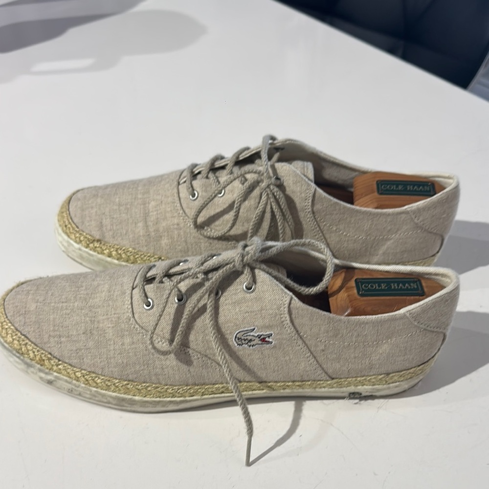 Lacoste linen Tan Sneakers